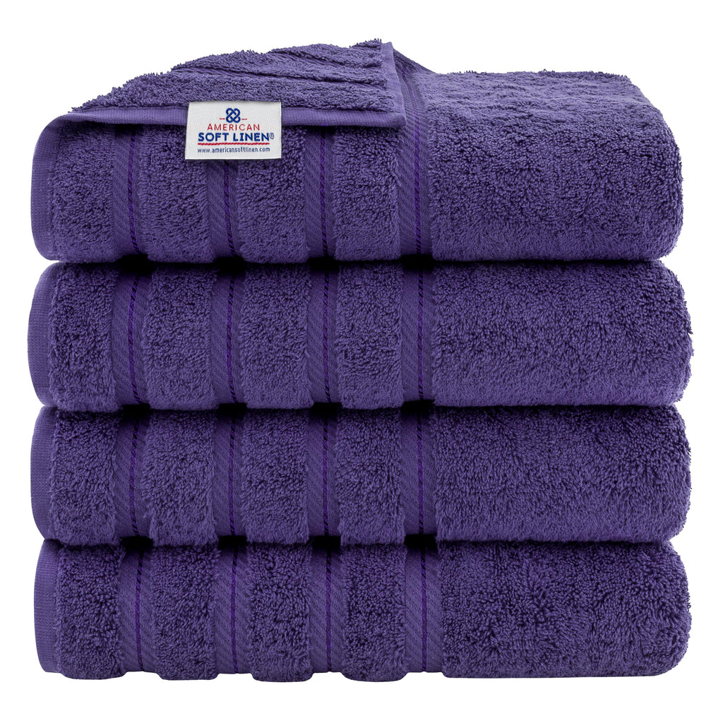 American Soft Linen Luxury Hand Towels for Bathroom, 100% Cotton Turkish 4 Piece Hand Towel Set, 600 GSM Hand Face Towels for Kitchen, White Hand Towels