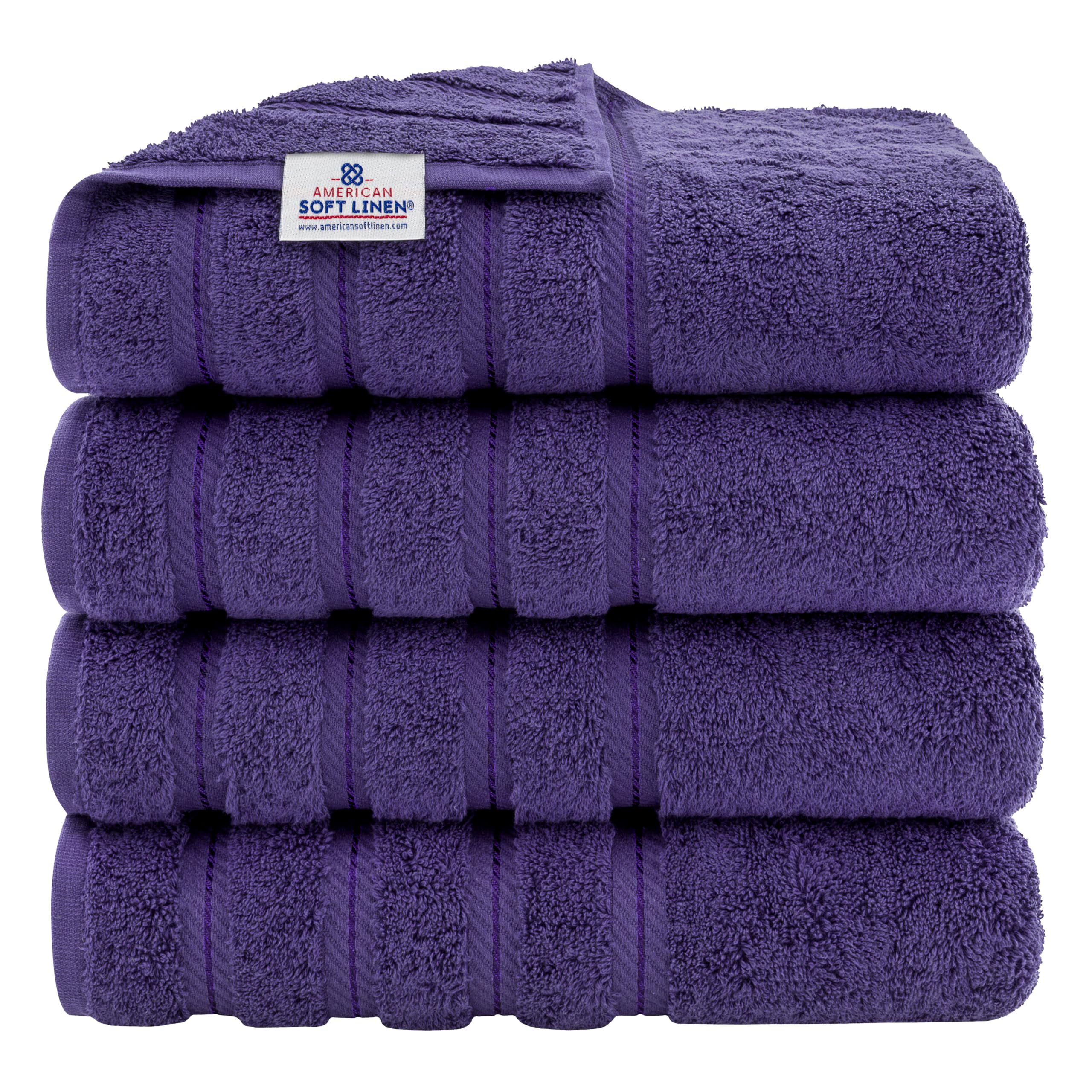 American Soft Linen Luxury Hand Towels for Bathroom, 100% Cotton Turkish 4 Piece Hand Towel Set, 600 GSM Hand Face Towels for Kitchen, White Hand Towels