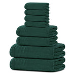 Tens Towels Pack of 8 Towels Set, 2 Extra Large Bath, 2 Hand, 4 Washcloths, 100% Cotton, Lighter Weight, Quicker to Dry, Super Absorbent, Perfect for Bathroom, Dark Grey