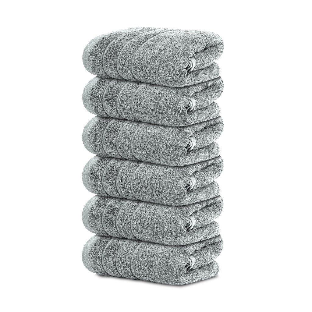 Tens Towels Pack of 6 Hand Towels, 100% Cotton, Lighter Weight, Quick to Dry, 16 x 28 Inches, Super Soft & Absorbent, Perfect for Bathroom & Kitchen, Dark Grey