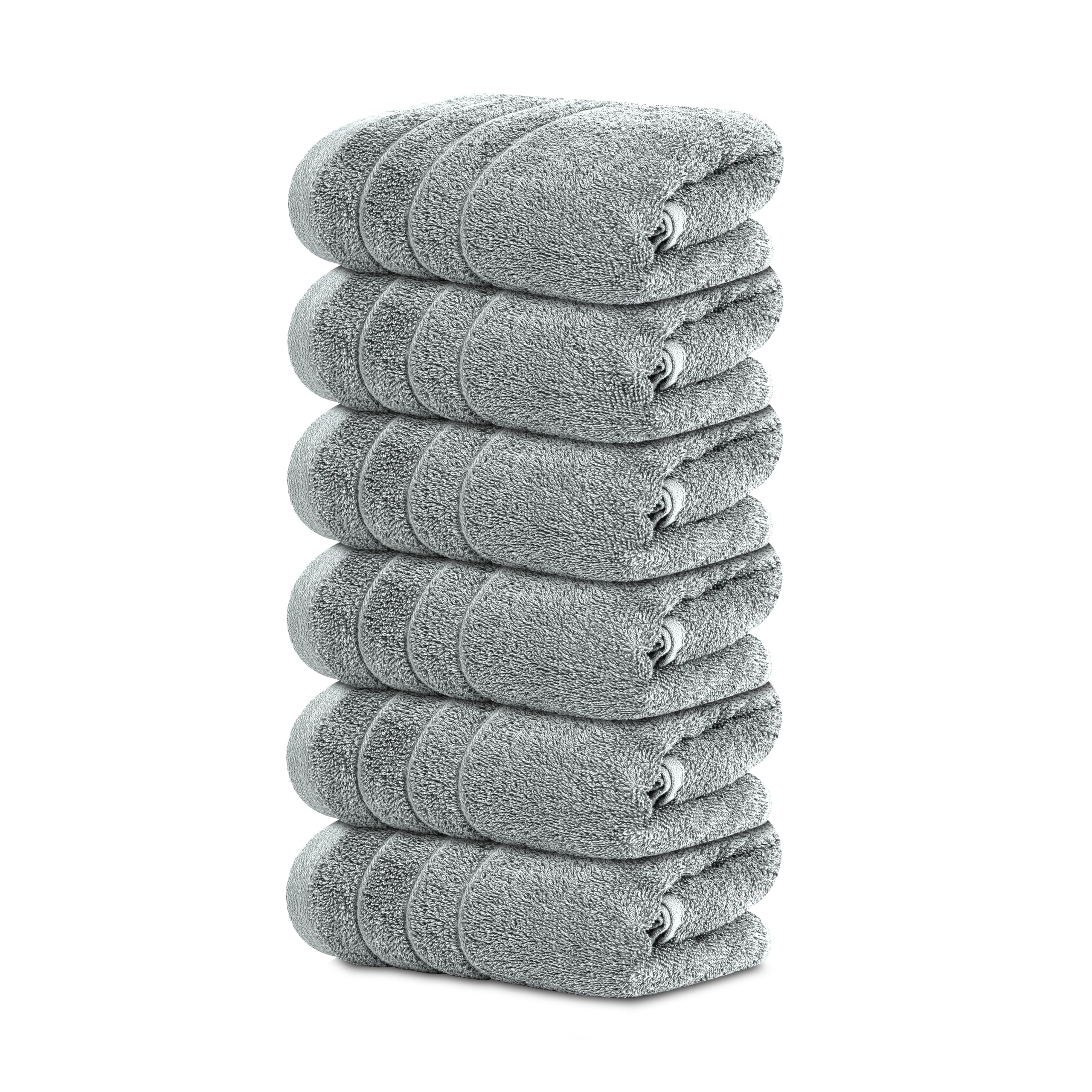 Tens Towels Pack of 6 Hand Towels, 100% Cotton, Lighter Weight, Quick to Dry, 16 x 28 Inches, Super Soft & Absorbent, Perfect for Bathroom & Kitchen, Dark Grey