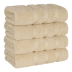 American Soft Linen Luxury Hand Towels for Bathroom, 100% Cotton Turkish 4 Piece Hand Towel Set, 600 GSM Hand Face Towels for Kitchen, White Hand Towels