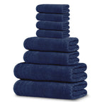 Tens Towels Pack of 8 Towels Set, 2 Extra Large Bath, 2 Hand, 4 Washcloths, 100% Cotton, Lighter Weight, Quicker to Dry, Super Absorbent, Perfect for Bathroom, Dark Grey