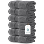 Luxury White Hand Towels - Soft 100% Turkish Cotton | Highly Absorbent Hotel spa Bathroom Towel Collection | 16x30 Inch | Set of 6