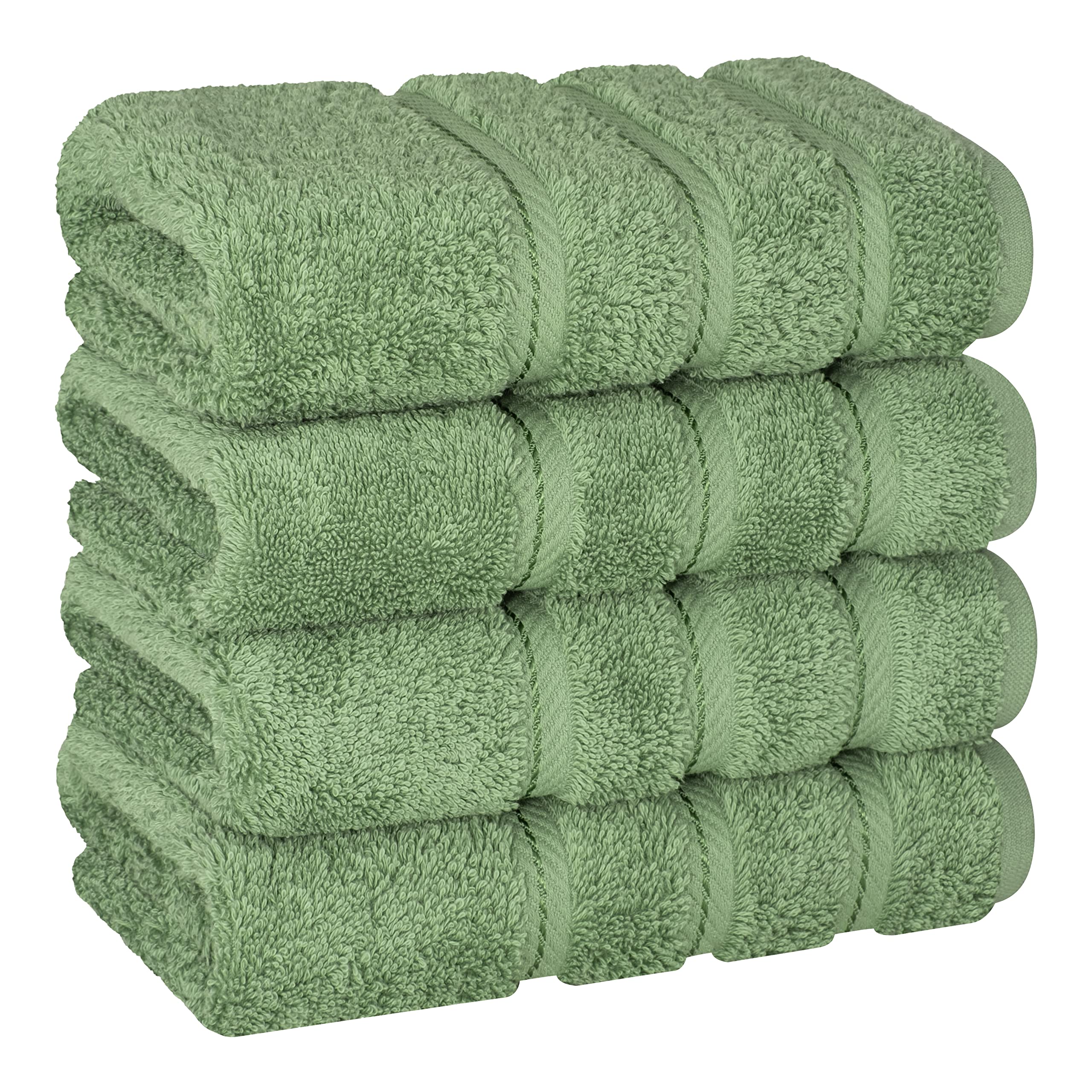 American Soft Linen Luxury Hand Towels for Bathroom, 100% Cotton Turkish 4 Piece Hand Towel Set, 600 GSM Hand Face Towels for Kitchen, White Hand Towels