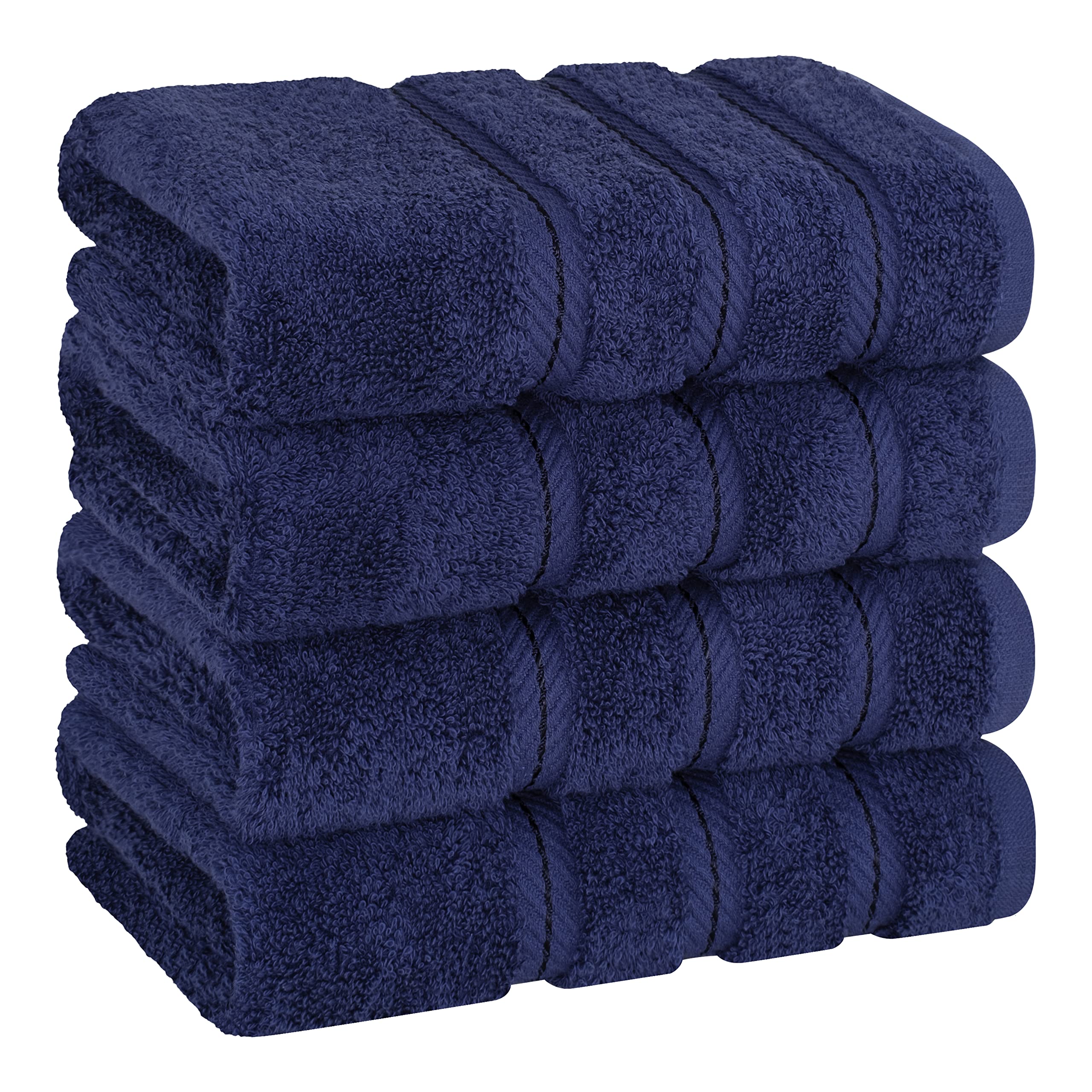 American Soft Linen Luxury Hand Towels for Bathroom, 100% Cotton Turkish 4 Piece Hand Towel Set, 600 GSM Hand Face Towels for Kitchen, White Hand Towels