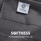 White Classic Luxury Dark Gray Hand Towels - Soft 100% Turkish Cotton | Highly Absorbent Hotel spa Bathroom Towel Collection | 16x30 Inch | Set of 6