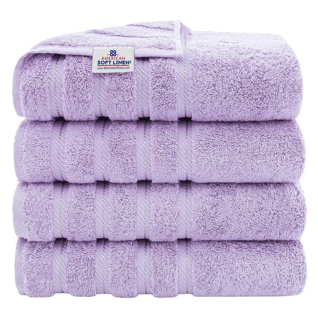 American Soft Linen Luxury Hand Towels for Bathroom, 100% Cotton Turkish 4 Piece Hand Towel Set, 600 GSM Hand Face Towels for Kitchen, White Hand Towels