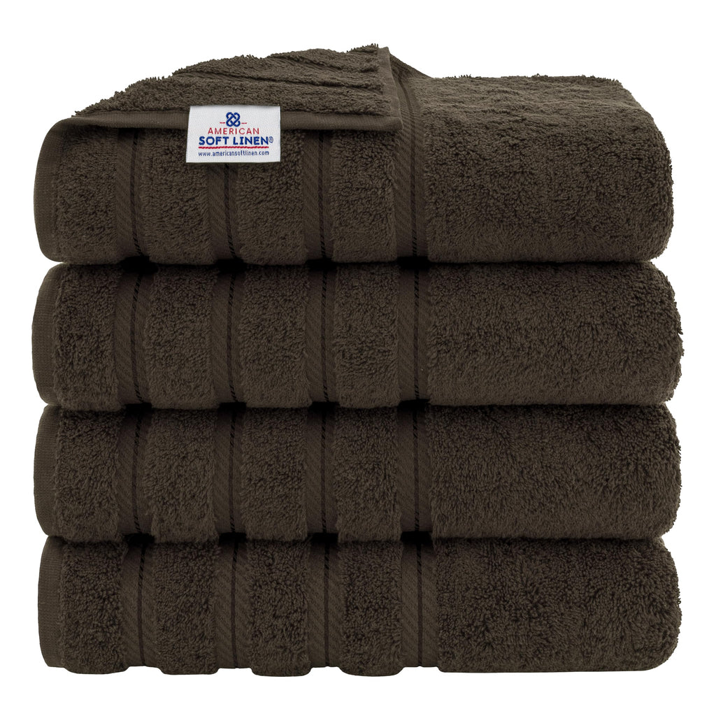 American Soft Linen Luxury Hand Towels for Bathroom, 100% Cotton Turkish 4 Piece Hand Towel Set, 600 GSM Hand Face Towels for Kitchen, White Hand Towels