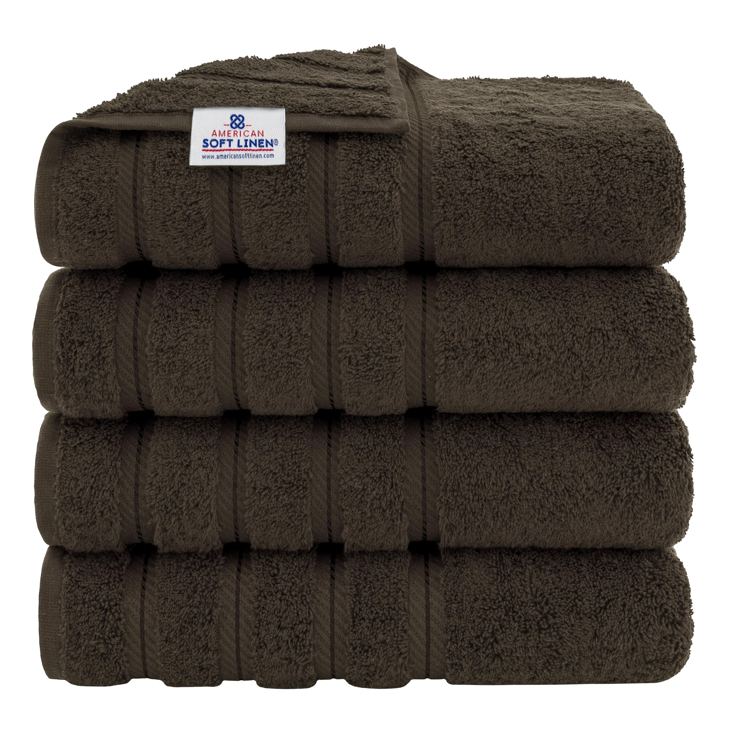 American Soft Linen Luxury Hand Towels for Bathroom, 100% Cotton Turkish 4 Piece Hand Towel Set, 600 GSM Hand Face Towels for Kitchen, White Hand Towels