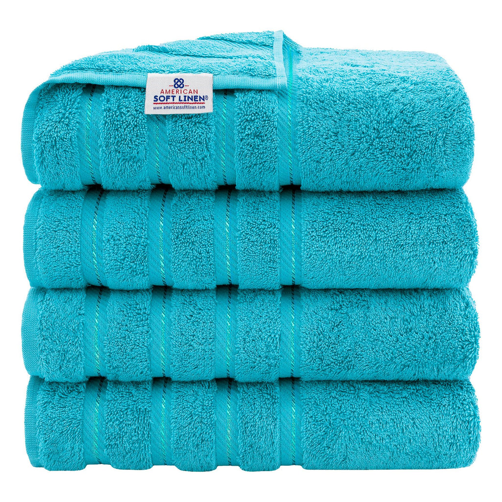 American Soft Linen Luxury Hand Towels for Bathroom, 100% Cotton Turkish 4 Piece Hand Towel Set, 600 GSM Hand Face Towels for Kitchen, White Hand Towels