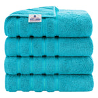 American Soft Linen Luxury Hand Towels for Bathroom, 100% Cotton Turkish 4 Piece Hand Towel Set, 600 GSM Hand Face Towels for Kitchen, White Hand Towels