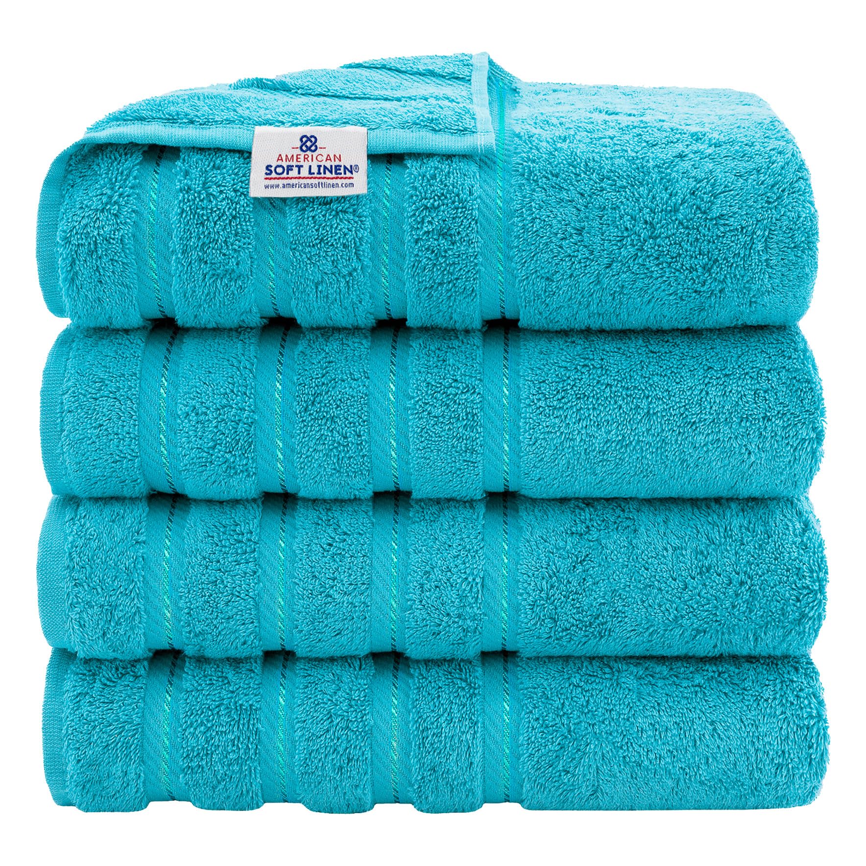 American Soft Linen Luxury Hand Towels for Bathroom, 100% Cotton Turkish 4 Piece Hand Towel Set, 600 GSM Hand Face Towels for Kitchen, White Hand Towels