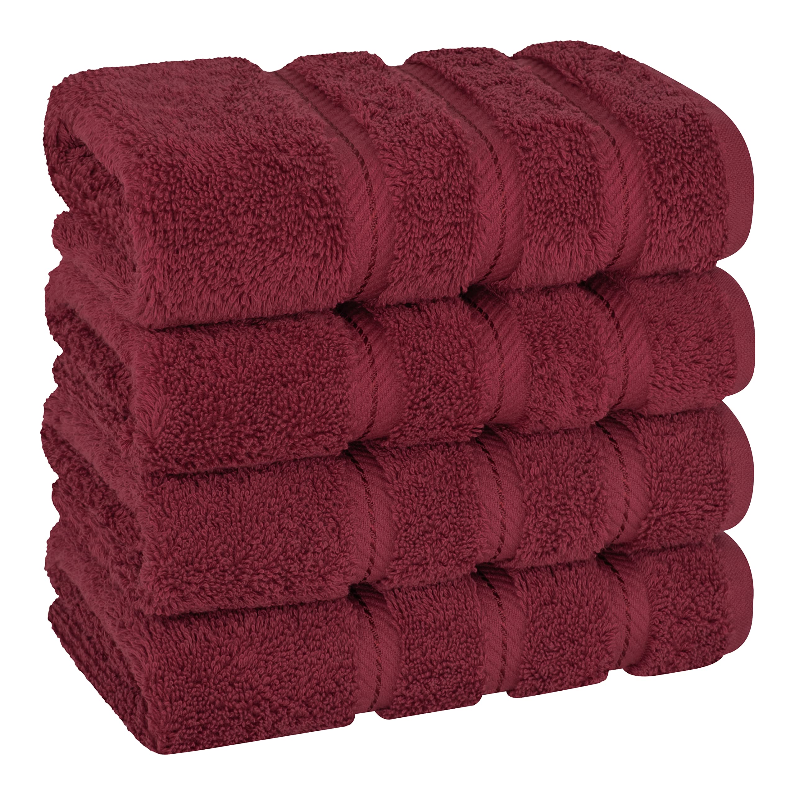American Soft Linen Luxury Hand Towels for Bathroom, 100% Cotton Turkish 4 Piece Hand Towel Set, 600 GSM Hand Face Towels for Kitchen, White Hand Towels