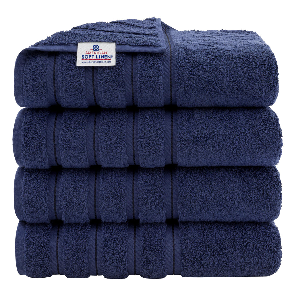 American Soft Linen Luxury Hand Towels for Bathroom, 100% Cotton Turkish 4 Piece Hand Towel Set, 600 GSM Hand Face Towels for Kitchen, White Hand Towels