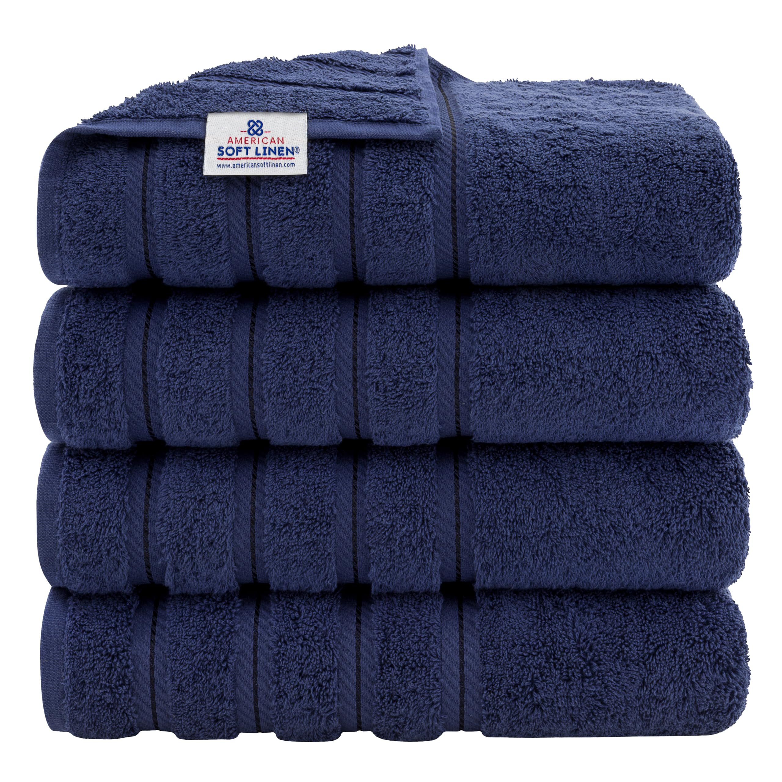 American Soft Linen Luxury Hand Towels for Bathroom, 100% Cotton Turkish 4 Piece Hand Towel Set, 600 GSM Hand Face Towels for Kitchen, White Hand Towels