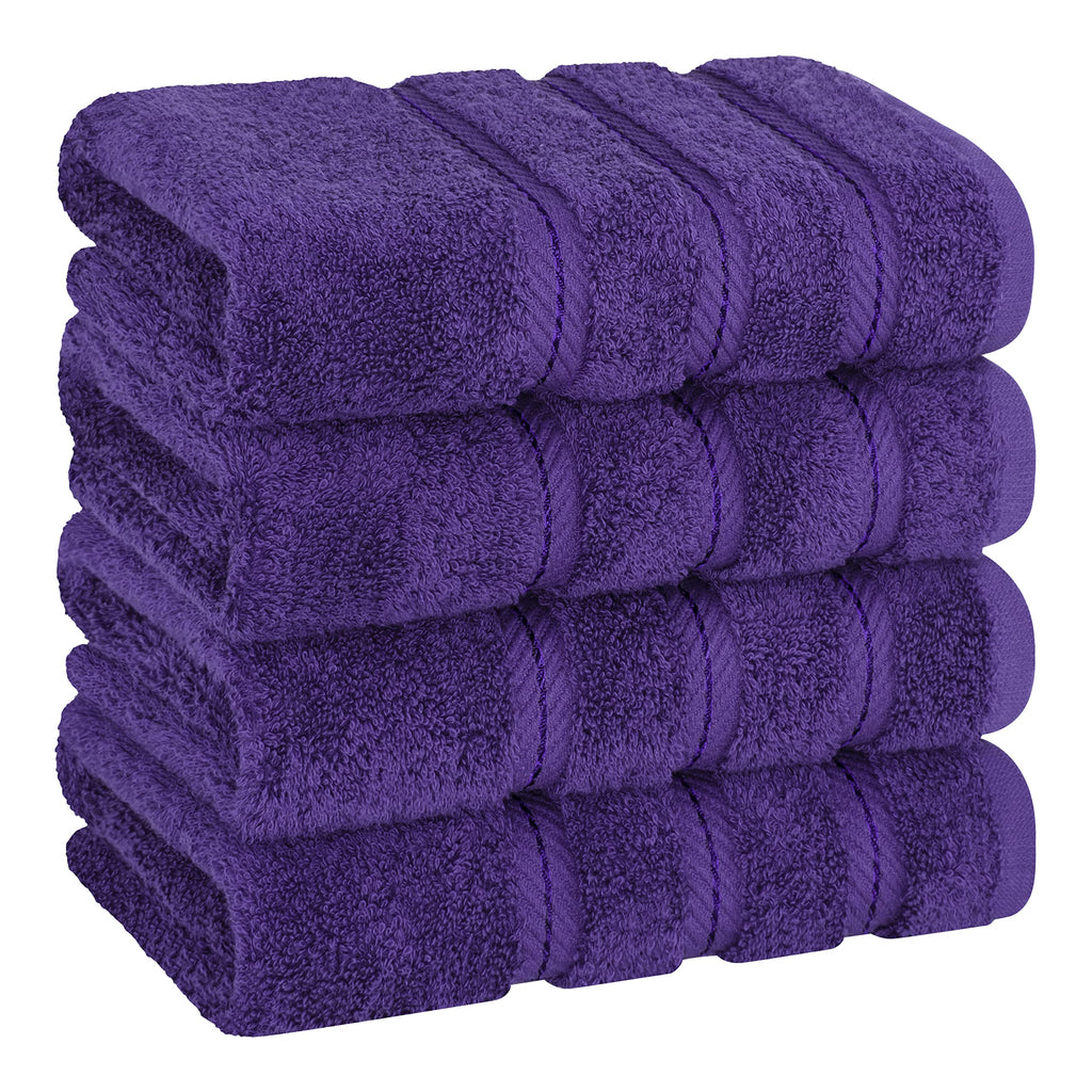 American Soft Linen Luxury Hand Towels for Bathroom, 100% Cotton Turkish 4 Piece Hand Towel Set, 600 GSM Hand Face Towels for Kitchen, White Hand Towels