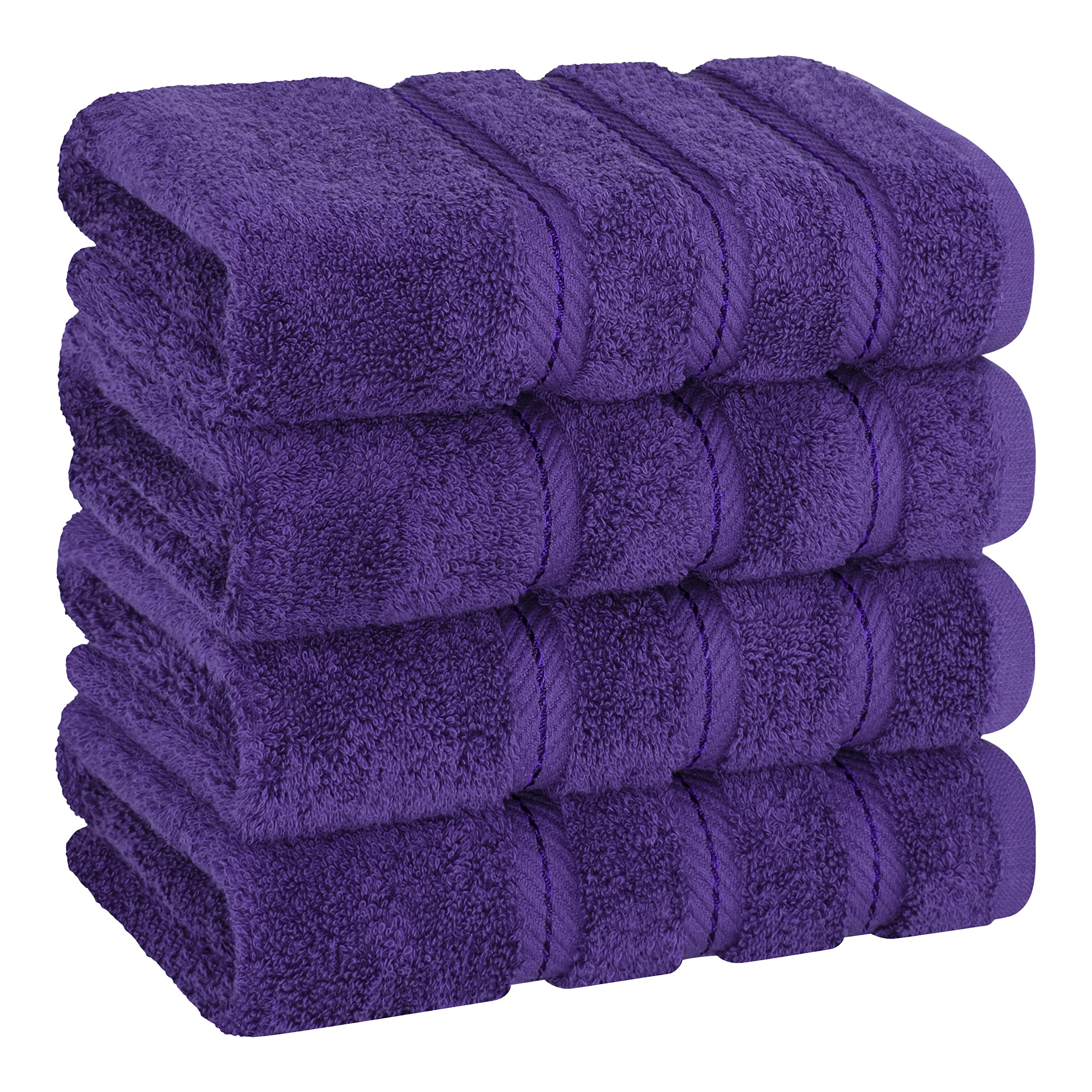 American Soft Linen Luxury Hand Towels for Bathroom, 100% Cotton Turkish 4 Piece Hand Towel Set, 600 GSM Hand Face Towels for Kitchen, White Hand Towels