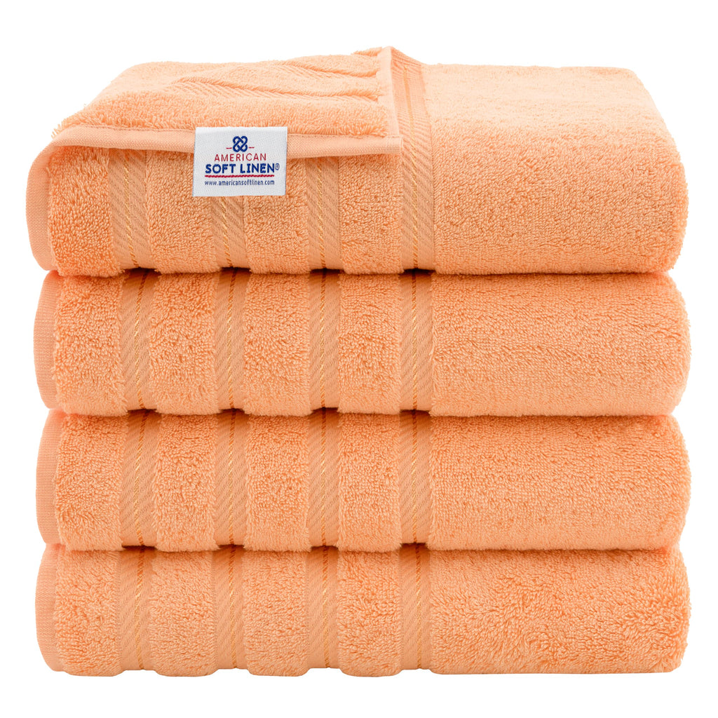 American Soft Linen Luxury Hand Towels for Bathroom, 100% Cotton Turkish 4 Piece Hand Towel Set, 600 GSM Hand Face Towels for Kitchen, White Hand Towels