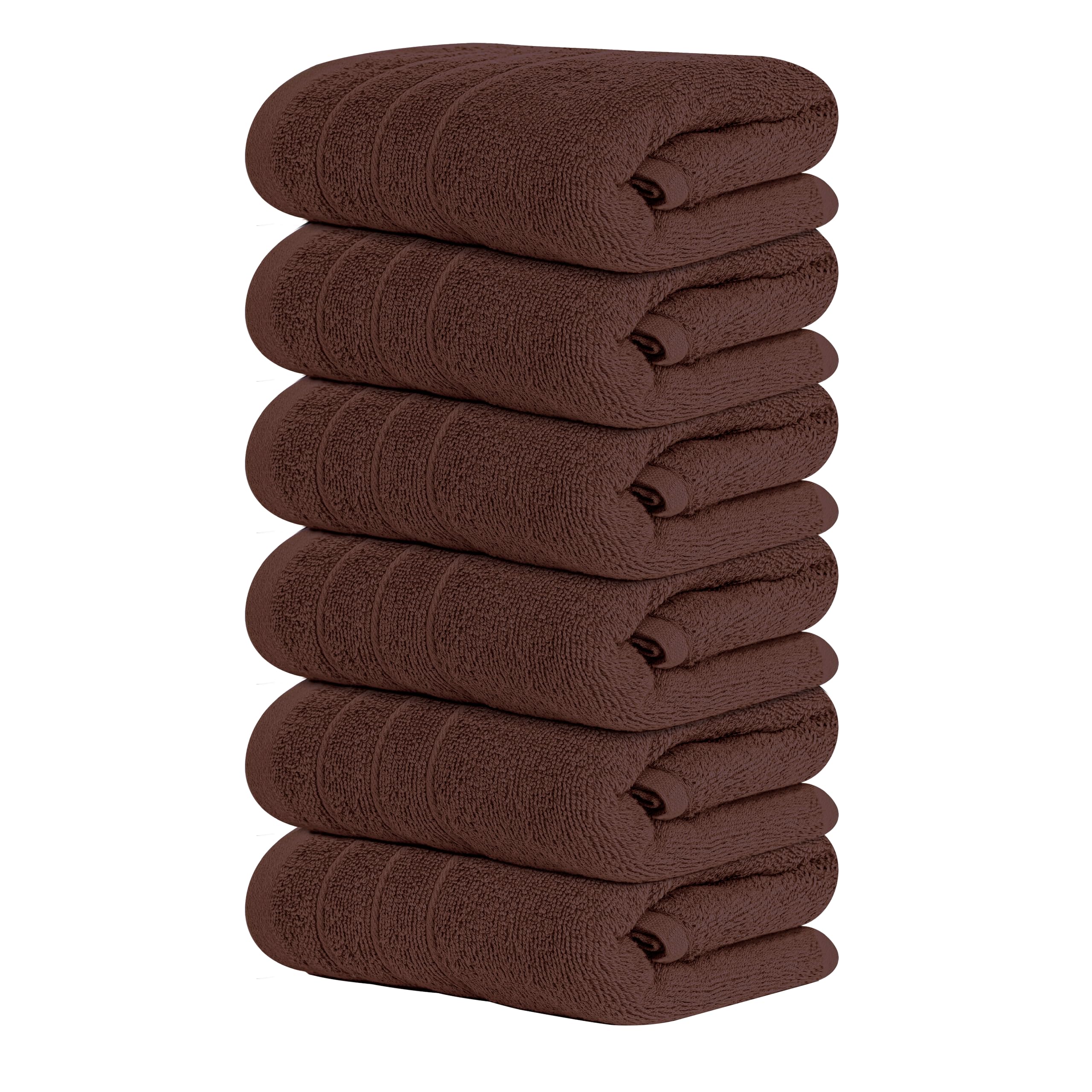 Tens Towels Pack of 6 Hand Towels, 100% Cotton, Lighter Weight, Quick to Dry, 16 x 28 Inches, Super Soft & Absorbent, Perfect for Bathroom & Kitchen, Dark Grey