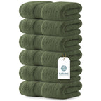 Luxury White Hand Towels - Soft 100% Turkish Cotton | Highly Absorbent Hotel spa Bathroom Towel Collection | 16x30 Inch | Set of 6