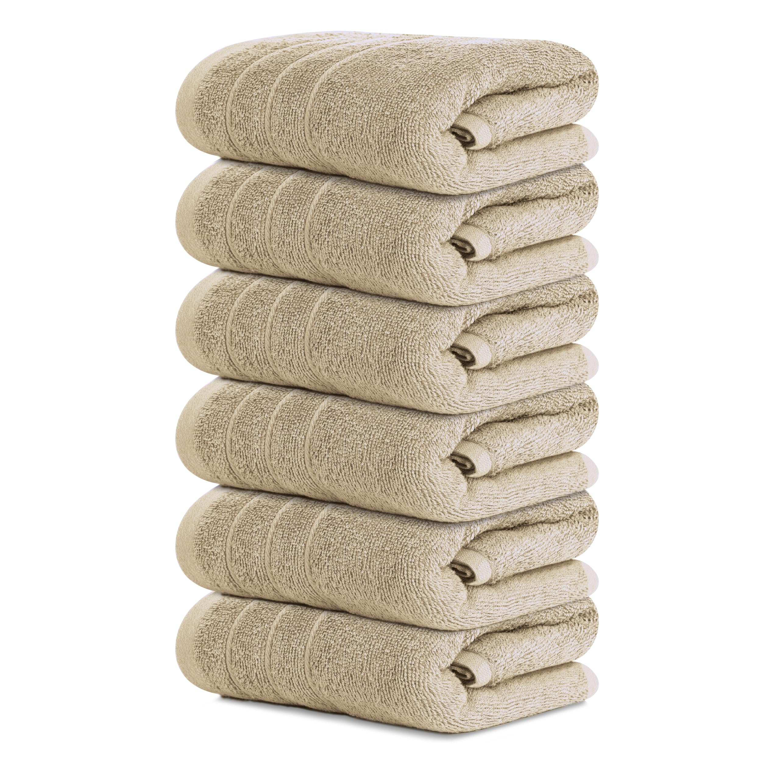 Tens Towels Pack of 6 Hand Towels, 100% Cotton, Lighter Weight, Quick to Dry, 16 x 28 Inches, Super Soft & Absorbent, Perfect for Bathroom & Kitchen, Dark Grey