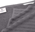 Premium Kitchen Towels (20”x 28”, 6 Pack) | Large Cotton Dish Towels | Flat & Terry Highly Absorbent Kitchen Linen Set with Hanging Loop | Gray
