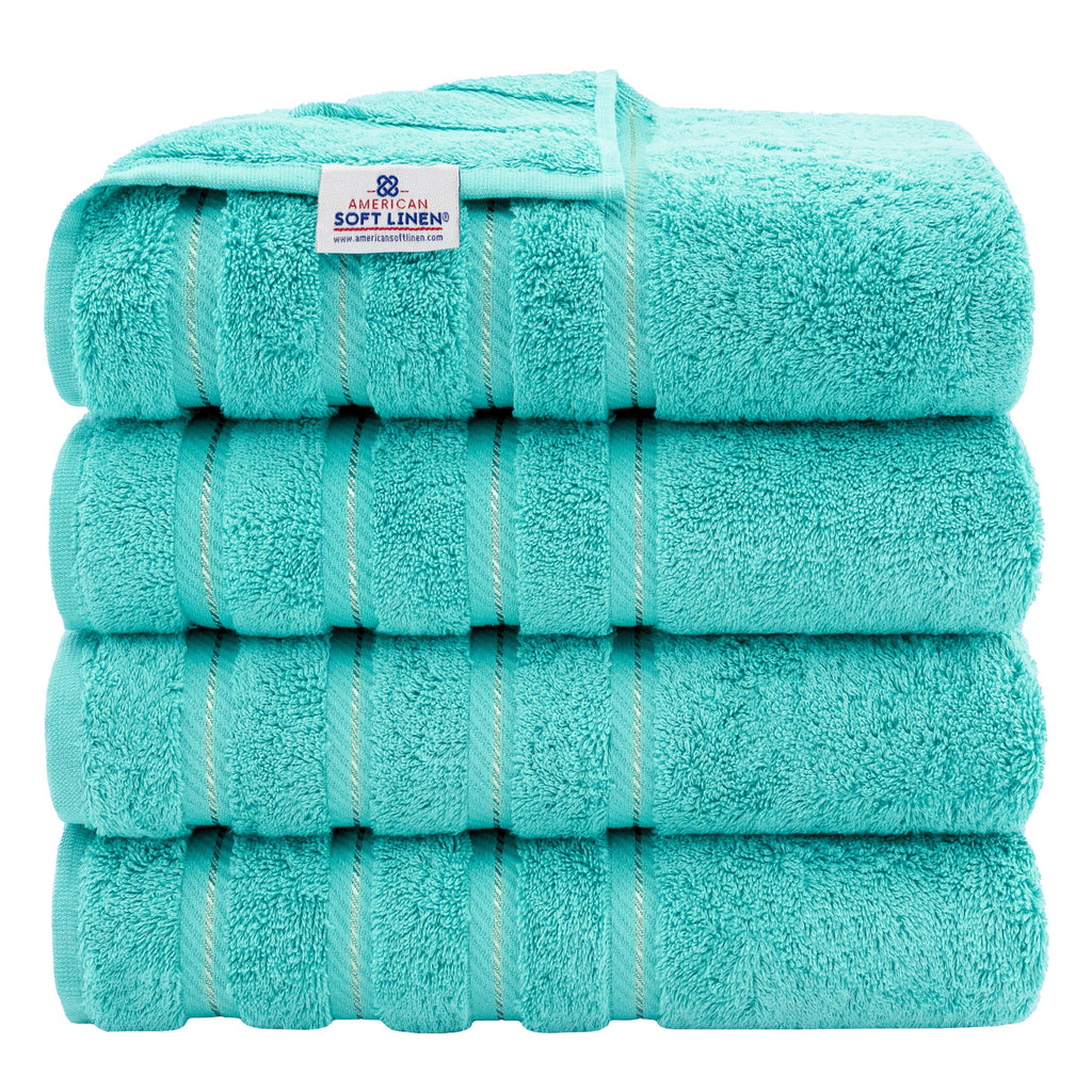 American Soft Linen Luxury Hand Towels for Bathroom, 100% Cotton Turkish 4 Piece Hand Towel Set, 600 GSM Hand Face Towels for Kitchen, White Hand Towels