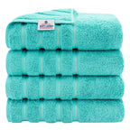American Soft Linen Luxury Hand Towels for Bathroom, 100% Cotton Turkish 4 Piece Hand Towel Set, 600 GSM Hand Face Towels for Kitchen, White Hand Towels