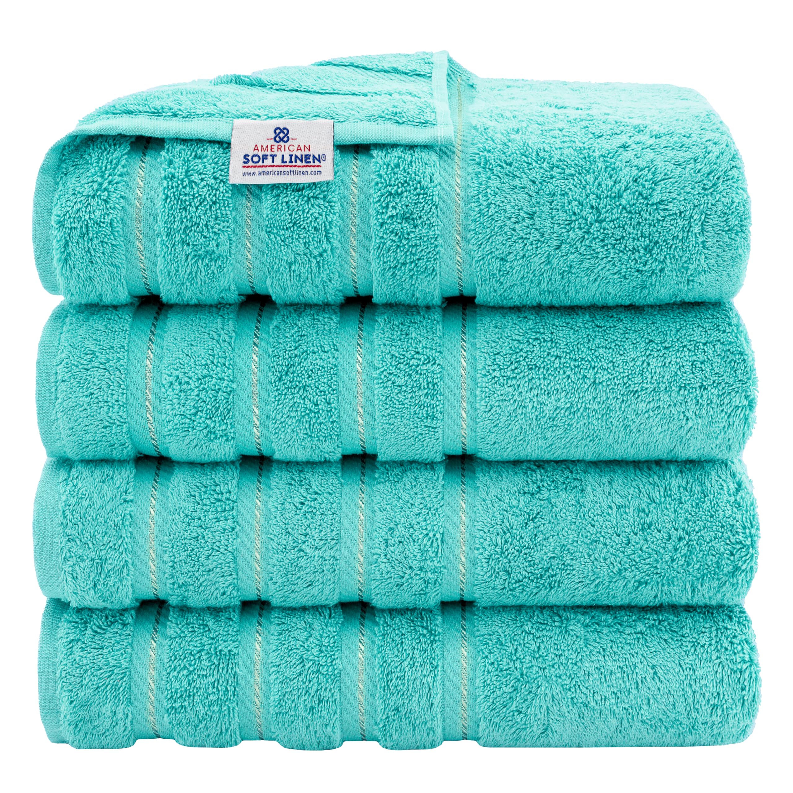 American Soft Linen Luxury Hand Towels for Bathroom, 100% Cotton Turkish 4 Piece Hand Towel Set, 600 GSM Hand Face Towels for Kitchen, White Hand Towels